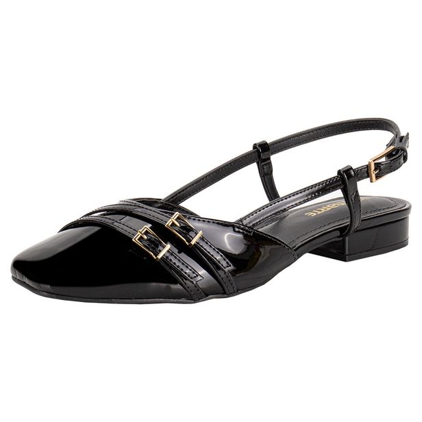 Sapato Feminino Salto Grosso Via Marte 160013 VERNIZ/PRETO 34