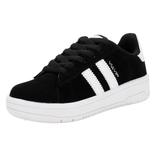 Tênis Infantil Feminino Via Vip VV4511 PRETO/BRANCO 28