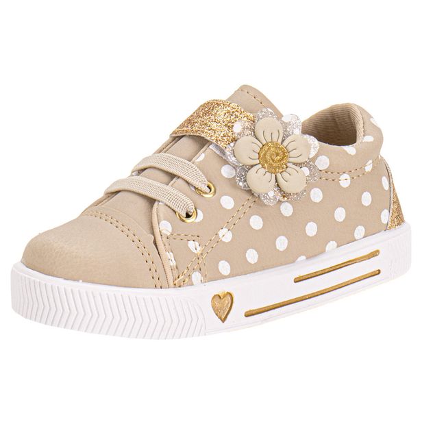 Tênis Infantil Feminino Linda Jú - 15551 BEGE/BRANCO 22