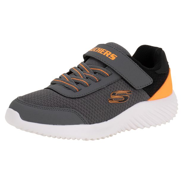 Tênis Infantil Bounder Trekzic Skechers 403908L CINZA/LARANJA 28