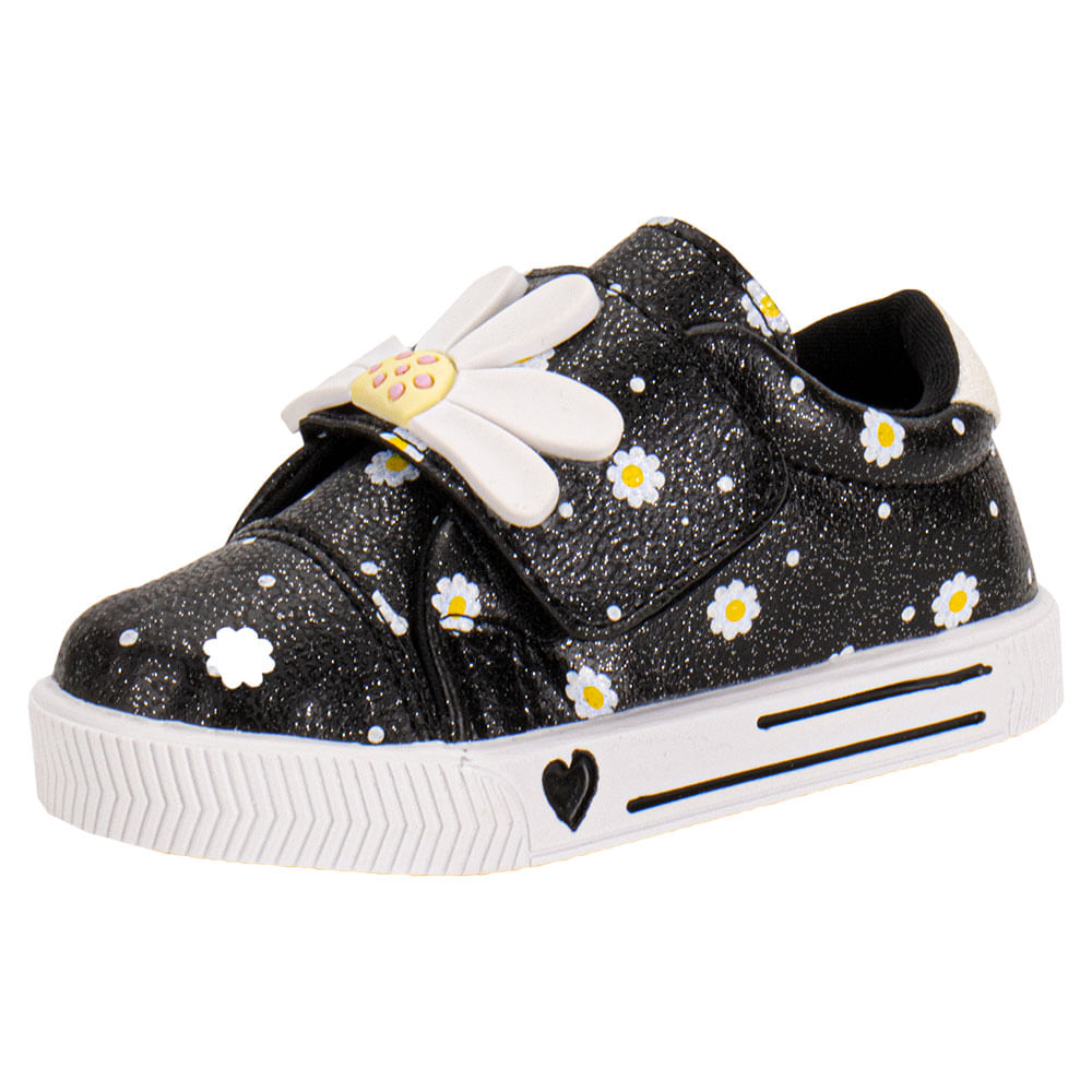 Tênis Infantil Feminino Linda Jú - 15551 PRETO 02 26