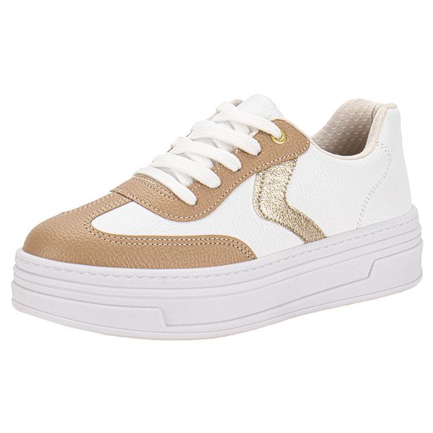 Tênis Feminino Casual Beira Rio 4321101 BRANCO/BEGE 34