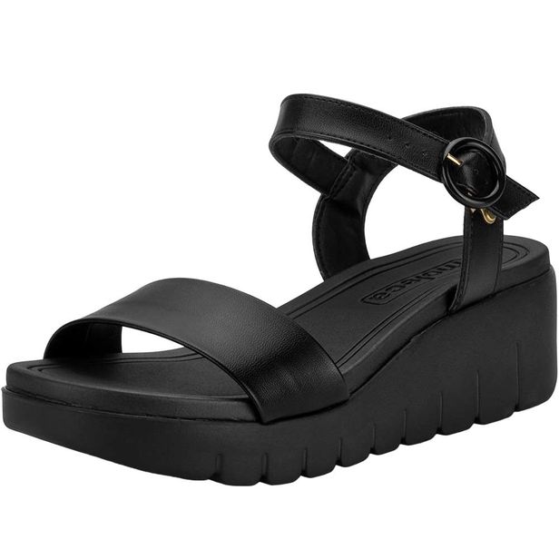 Sandália Feminina Anabela Moleca 5536100 PRETO 34