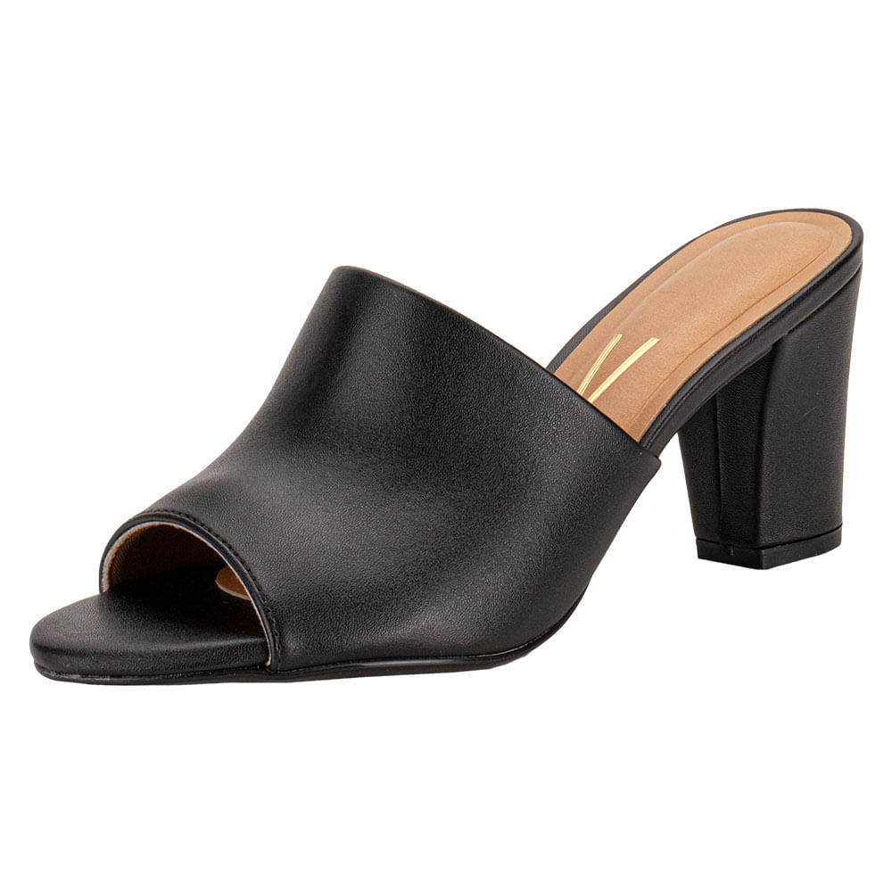 Tamanco Feminino Salto Grosso Vizzano 6262455 PRETO cloviscalcados