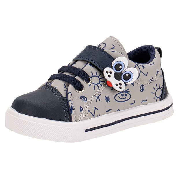 Tênis Infantil Masculino Lindo Jú - 15522 AZUL/CINZA 21