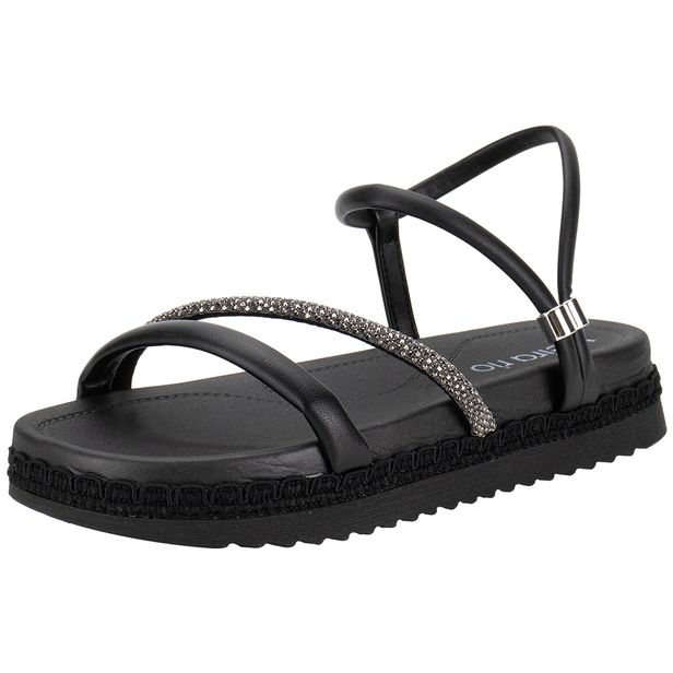 Sandália Feminina Flat Beira Rio 8553100 PRETO 35