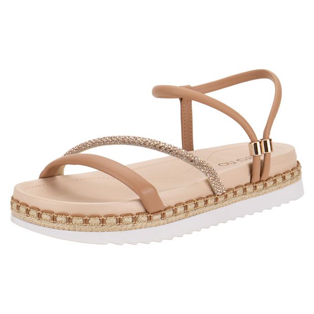 Sandália Feminina Flat Beira Rio 8553100 SALMÃO 37