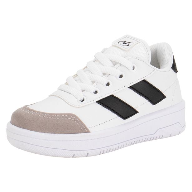 Tênis Infantil Masculino Via Vip VV4510 BRANCO/PRETO 29