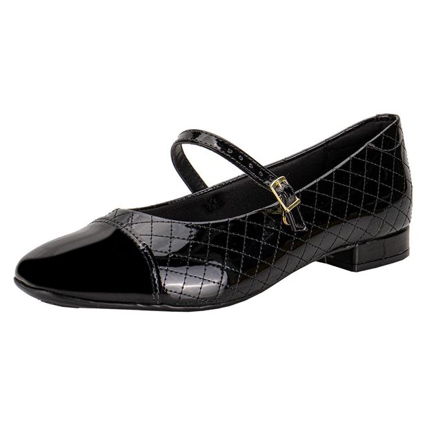 Sapato Feminino Salto Grosso Beira Rio 4318103 VERNIZ/PRETO 34
