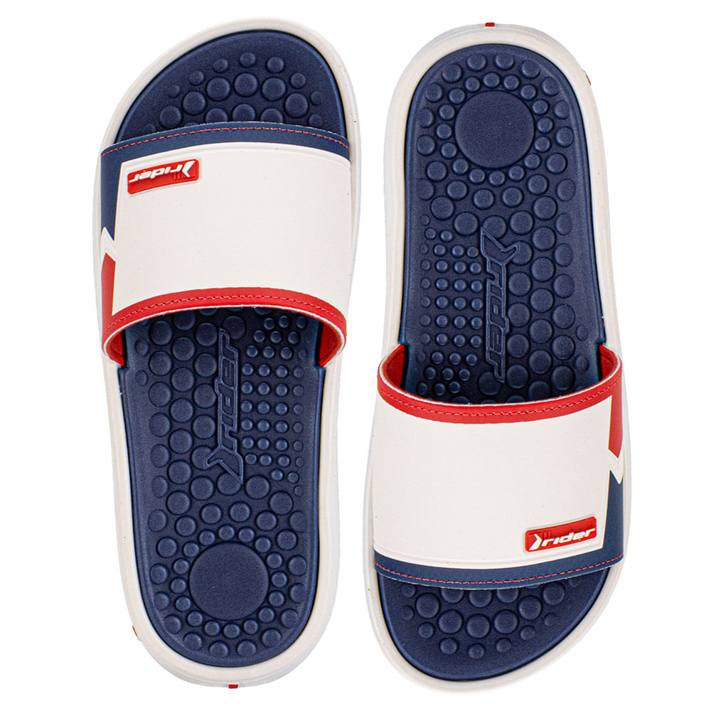 Chinelo Masculino Slide Pump II Rider 12424 BRANCO/AZUL 37/38