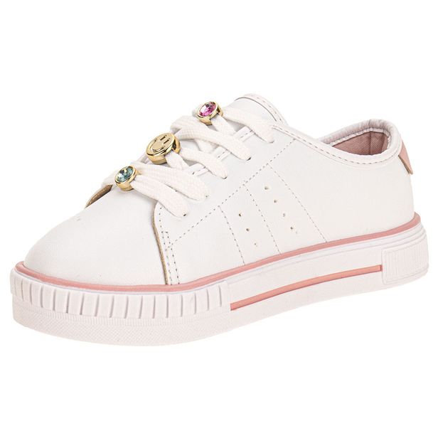Tênis Infantil Feminino Molekinha 2565113 BRANCO/ROSA 27