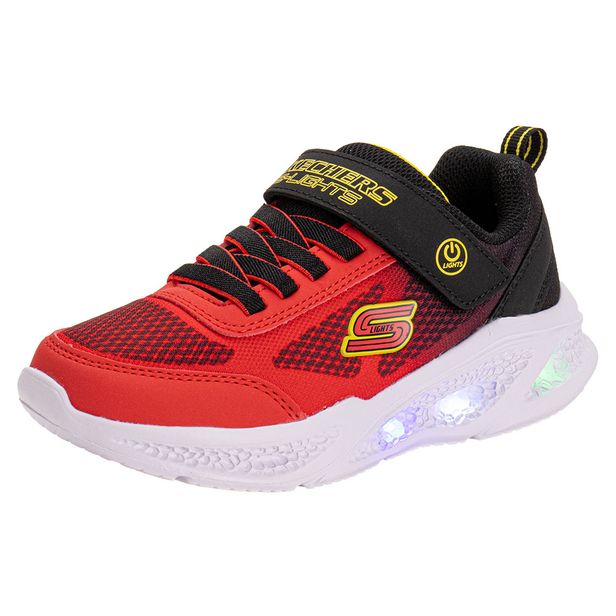 Tênis Infantil Meteor Ligths Krendox Skechers 401495L PRETO/VERMELHO 29