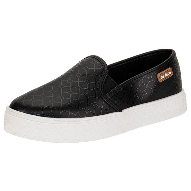 Tênis Feminino Slip On Moleca 5712304 PRETO 37