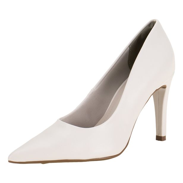 Scarpin Feminino Salto Fino Via Marte 045001 BRANCO 34