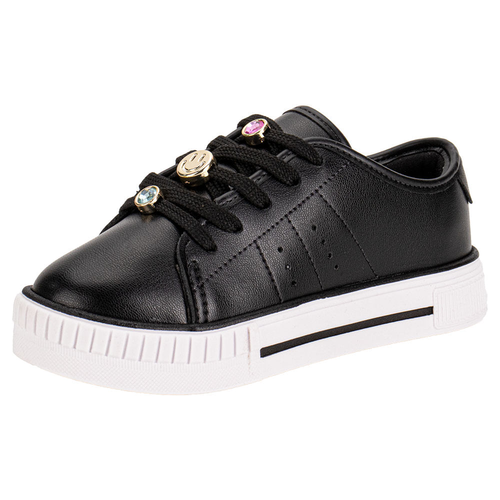 Tênis Infantil Feminino Molekinha 2565113 PRETO cloviscalcados