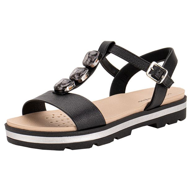 Sandália Feminina Flat Modare 7132155 PRETO 34