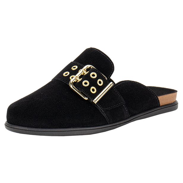 Sapato Feminino Mule Moleca 5826103 PRETO/CAMURÇA 34