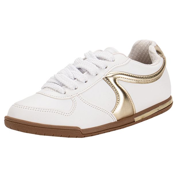 Tênis Feminino Casual Beira Rio 4326101 BRANCO/DOURADO 34