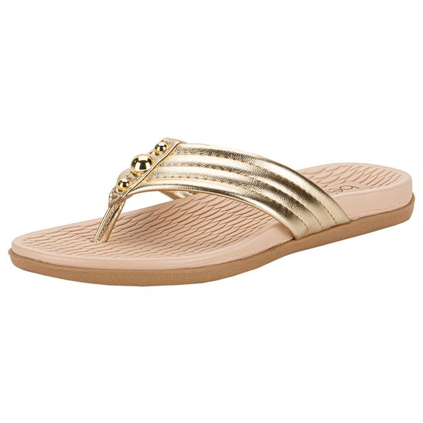 Tamanco Feminino Flat Beira Rio 8544102 OURO 33