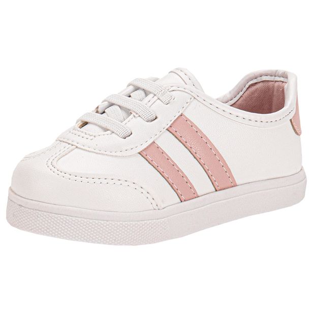 Tênis Infantil Feminino Baby Molekinha 2118585 BRANCO/ROSA 17
