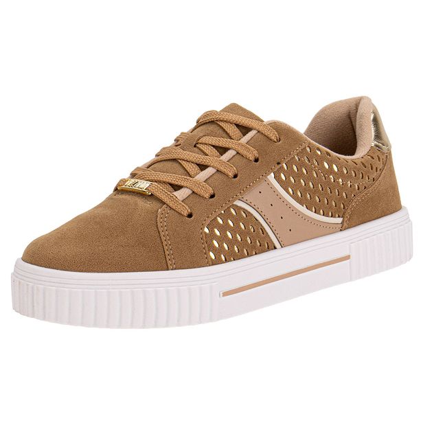 Tênis Feminino Casual Vizzano 1307215 BEGE/OURO 34