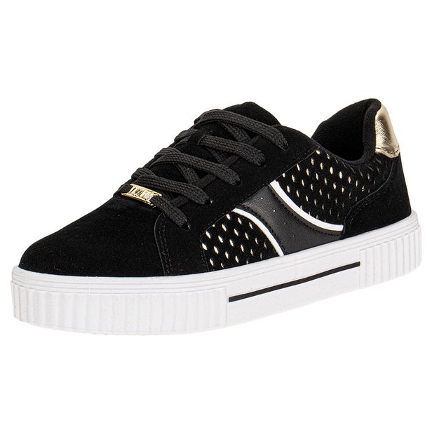 Tênis Feminino Casual Vizzano 1307215 PRETO/DOURADO 34