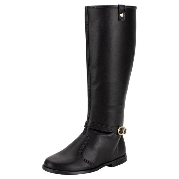 Bota Infantil Feminina Cano Alto Molekinha 2181104 PRETO 28