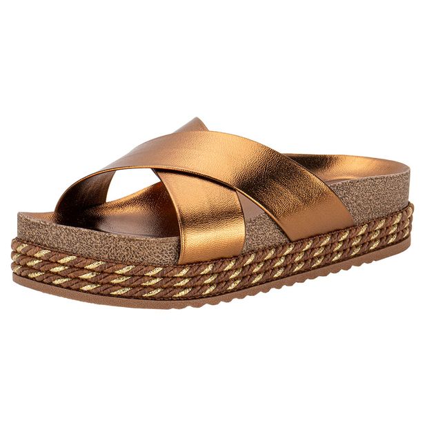 Tamanco Feminino Flat Beira Rio 8546205 BRONZE 34