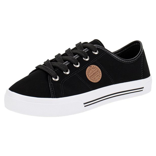 Tênis Feminino Casual Moleca 5667302 PRETO/NOBUCK 34