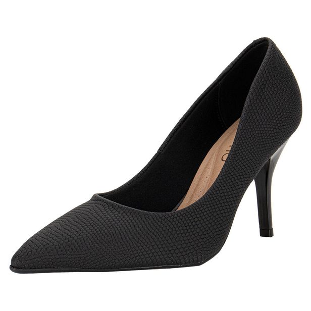 Scarpin Feminino Salto Fino Beira Rio 41221400 PRETO/NOBUCK 34