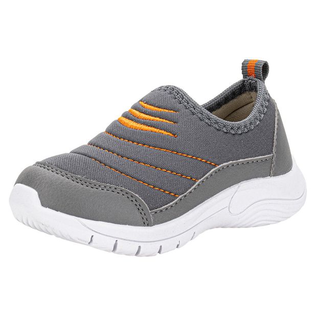 Tênis Infantil Masculino Lugui Baby 19042 CINZA/LARANJA 21