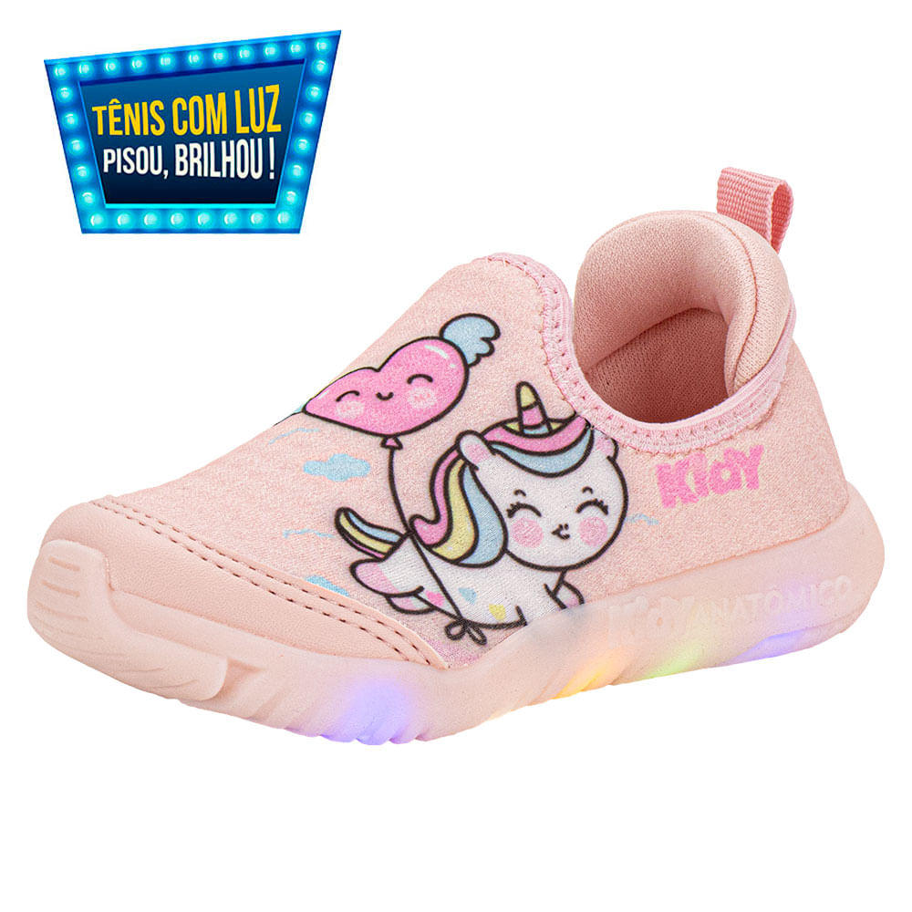 Tênis Infantil Feminino Flex Ligth Kidy 0201198 ROSA cloviscalcados