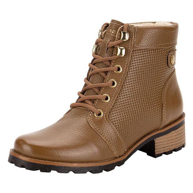 Bota Feminina Coturno Pegada 281409 CASTANHO 35