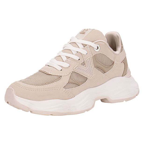 Tênis Feminino Chunky Via Marte 158003 BEGE/BRANCO 34