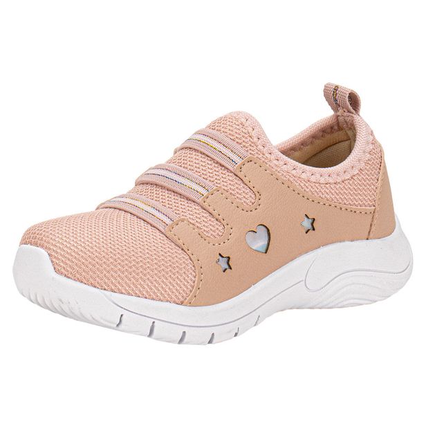 Tênis Infantil Feminino Slip On Lily Kids - 19022 ROSA/BRANCO 22