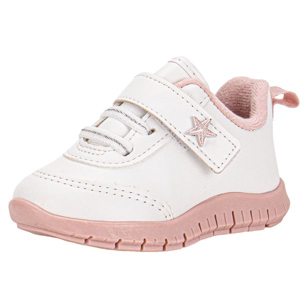 Tênis Infantil Feminino Molekinha 2736104 BRANCO/ROSA 17
