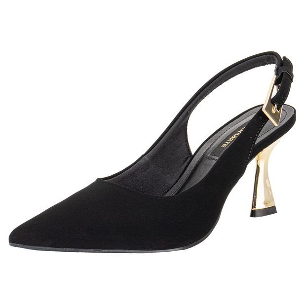 Sapato Feminino Salto Taça Via Marte 145012 PRETO/NOBUCK 34