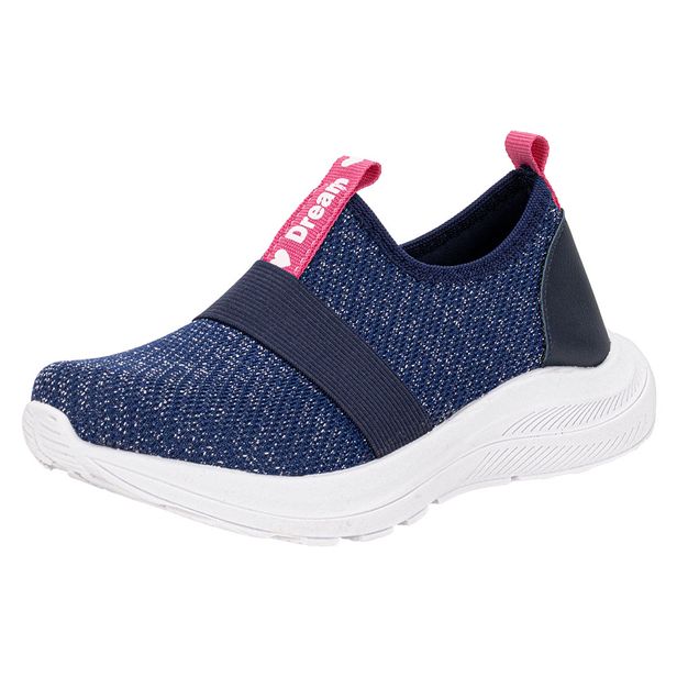 Tênis Infantil Feminino Slip On Kids Top 362TN MARINHO/ROSA 28