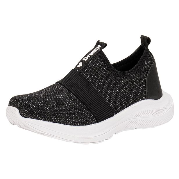 Tênis Infantil Feminino Slip On Kids Top 362TN PRETO 01 28