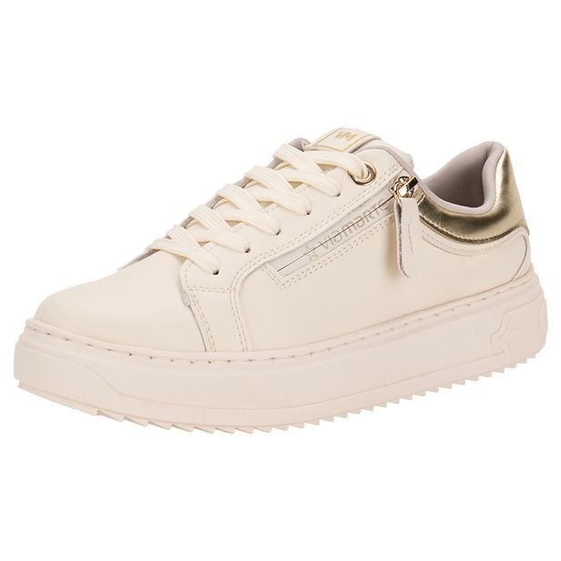 Tênis Feminino Casual Via Marte 206001 BEGE/OURO 35