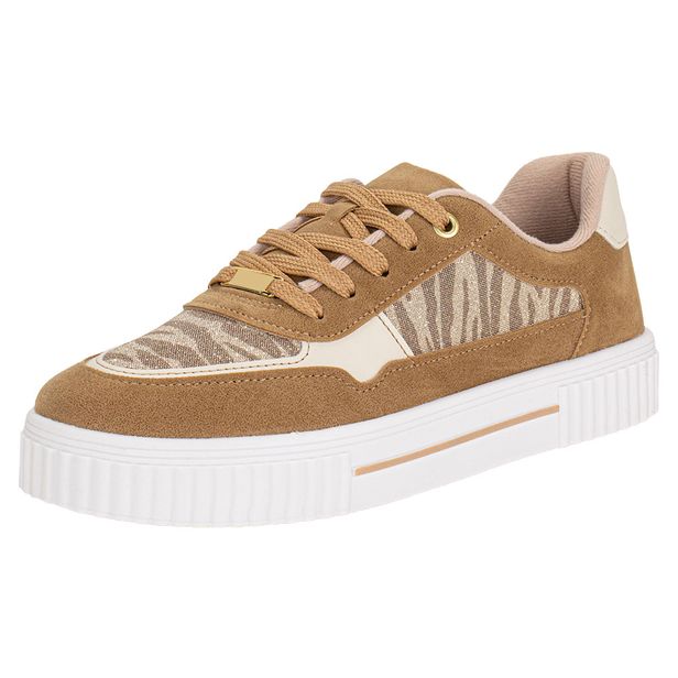 Tênis Feminino Casual Vizzano 1307216 BEGE/BRANCO 34