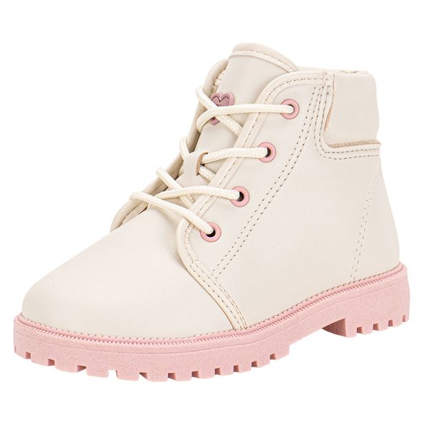 Bota Infantil Feminina Coturno Molekinha 2126528 MARFIM 17