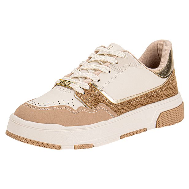 Tênis Feminino Casual Vizzano 1455102 BEGE/DOURADO 34