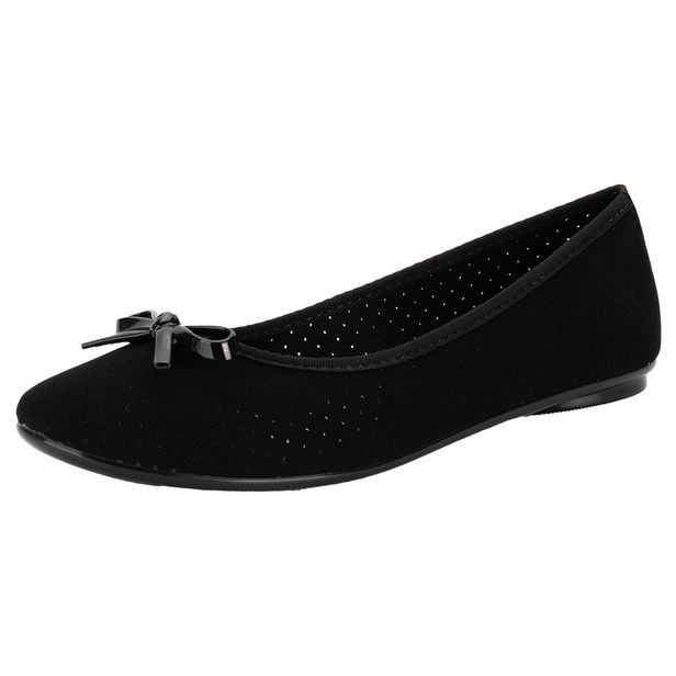 Sapatilha Feminina Flat Moleca 5726115 PRETO/NOBUCK 34