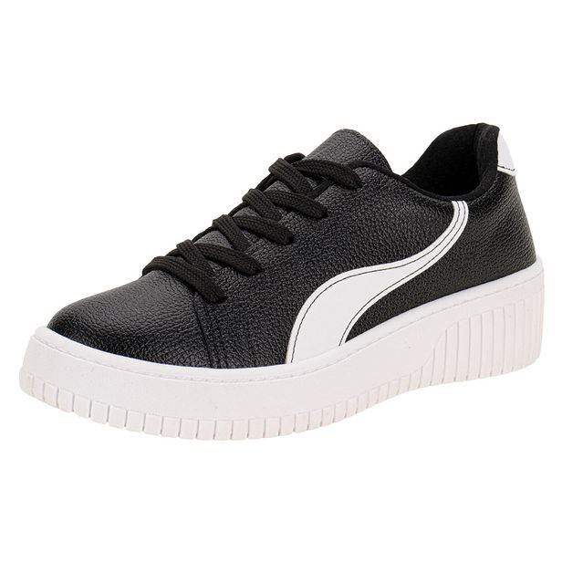 Tênis Feminino Casual Beira Rio 4316110 PRETO/BRANCO 34
