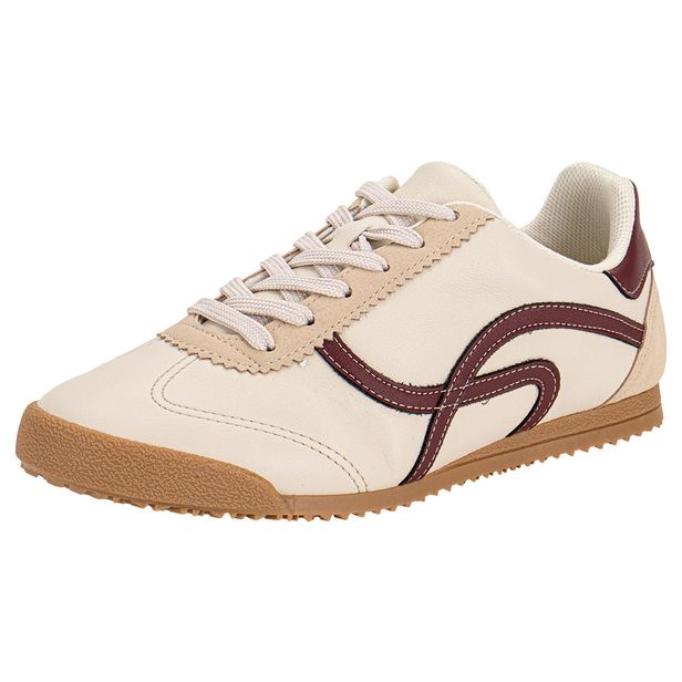 Tênis Feminino Casual Piccadilly 906001 BEGE/VERMELHO 34