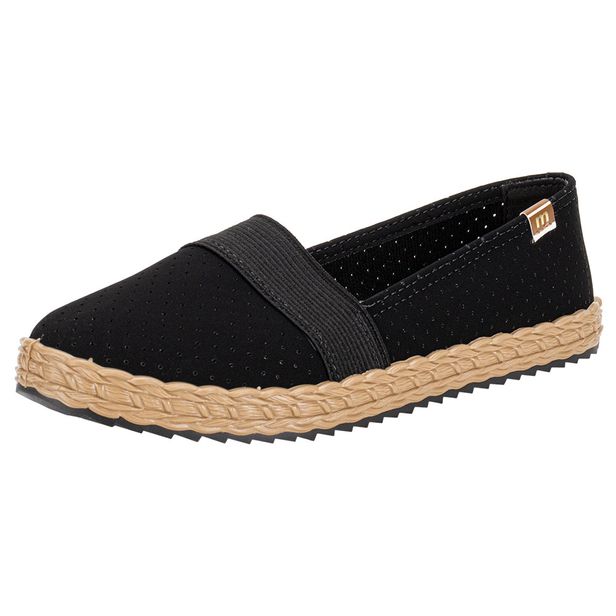 Sapatilha Feminina Flat Moleca 5696300 PRETO/NOBUCK 34