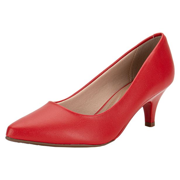 Scarpin Feminino Salto Fino Beira Rio 40761350 VERMELHO 34