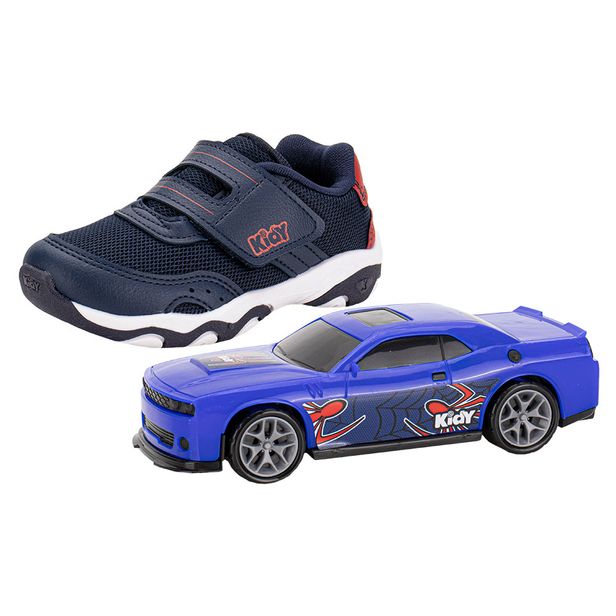 Kit Tênis Infantil Play + Carrinho Kidy 0070818 MARINHO 25
