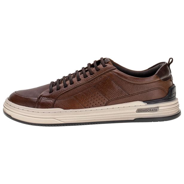 Sapatênis Masculino Denim Mike Democrata - 240601 CAFÉ 37